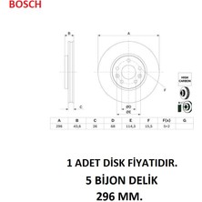 Bosch Ön Fren Diski Megane 4 Talisman 2015 Sonrası 402062000R Bosch 0986479F05