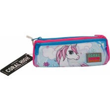 Coral High Kids Üç Bölmeli Kalem Kutusu Mavi Neon Pembe Unicorn Desenli 22011