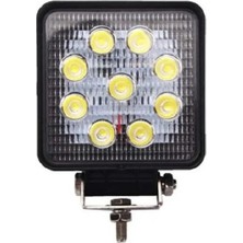 Wolfram 9 LED Kare Off Road Sis Farı Çalışma Lambası 10-30V 27W