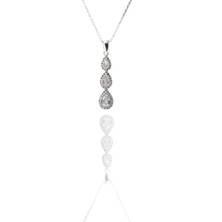 Neva jewelry Üçlü Sıra Taşlı Kolye