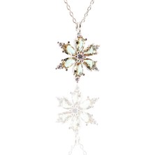 Neva Jewelry 925 Ayar Favori Açık Yeşil Lotus Çiçeği Modelli Gümüş Kolye