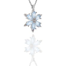Neva Jewelry 925 Ayar Favori Açık Gri Lotus Çiçeği Modelli Gümüş Kolye