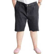 ModeXL  Büyük Beden Erkek Kot Şort Yan Cepli New Armına 23806 Siyah