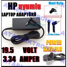 Ata Elektronik Hp Uyumlu Monitör Adaptörü M27F M22 M24F ADS-45PE-19-3 19540E 19.5V 1.28A Uyumlu 3.33 Amper Muadil Garantili 2 Yıl Ithalatçı Firma Garantili  Mavi Uç