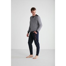 U.S. Polo Assn.   Erkek Lacivert Yuvarlak Yaka Pijama Takımı  18720