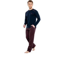 Mod Collection - Erkek Lacivert  Patlı Pijama Takımı  3919