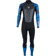 Aqua Lung Sport Aqua Lung Hydroflex Erkek 3mm Dalış Elbisesi Süper Stretch Neopren Mavi Desenli
