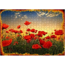 Bedeko Ahşap Mdf Puzzle Yapboz Gelincik Çiçeği  500 Parça 50*70 cm