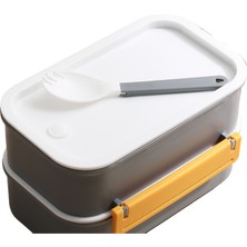 Vagonlife Bento 1600ML Lunchbox Yeni Koleksiyon 2 Katlı 4 Bölmeli Çelik Sefer Tası Yemek Kutusu