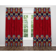 Alban Home Otantik Temalı Dijital Baskı Çift Kanat Fon Perde 140X280