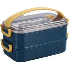 Vagonlife Bento 1400ML Lunchbox Yeni Koleksiyon 2 Katlı Çelik Sefer Tası Yemek Kutusu