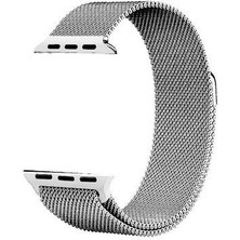 Apple Watch Seri 2/3/4/5/6/7/8/se 38MM-40MM-41MM Uyumlu Hasır Metal Kordon Gri