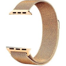 Apple Watch Seri 2/3/4/5/6/7/8/se 38MM-40MM-41MM Uyumlu Hasır Metal Kordon Rose