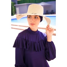 Marina Yazılı Açık Bej Hasır Kloş Şapka 142329