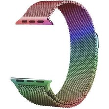 Apple Watch Seri 2/3/4/5/6/7/8/se 38MM-40MM-41MM Uyumlu Hasır Metal Kordon Karışık