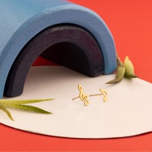 Dkmn Silver Sol Anahtarı Müzik Notası Gümüş Küpe