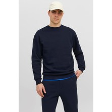 Jack & Jones Erkek Jjebradley Bisiklet Yaka Sweatshirt 12249341 Lacivert