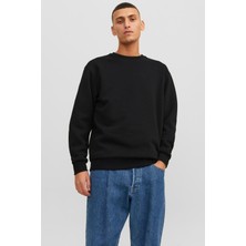 Jack & Jones Erkek Jjebradley Bisiklet Yaka Sweatshirt 12249341 Siyah
