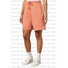 Nike Sportswear Ess. Collt. Fleece High-Waisted Yüksek Belli Bol Kesim Turuncu Rengi Kadın Spor Şort