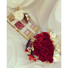 Zb Flowers İsteme çiçeği Silindir Kutuda Gül Kız İsteme Çiçeği söz Çiçeği nişan Çikolatası
