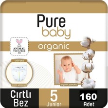 Pure Baby Organic Bebek Bezi 5 Numara Junior 11-20 kg 160 Adet