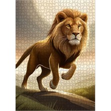 Bedeko Tablomega Ahşap Mdf Puzzle Yapboz Koşan  Aslan 1000 Parça 50*70 cm