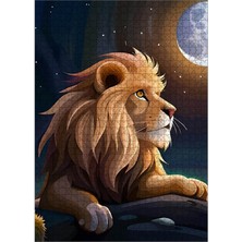 Bedeko Tablomega Ahşap Mdf Puzzle Yapboz Ay ve Aslan 1000 Parça 50*70 cm