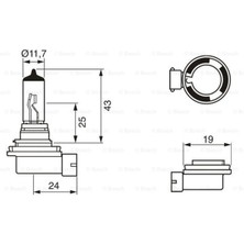 Bosch Ampul - Pure Light - 12 V - H11 - 55 W - PGJ19-2 H11