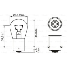 Bosch 1987302925 Ampul Eco 12V 93 Sinyal Tek Duy P21W BA15S