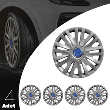 MYldrm Ford Fiesta 14 Inç Jant Kapağı Amblemli Gri 4'lü Takım 123