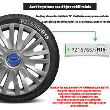 MYldrm Ford Fiesta 14 Inç Jant Kapağı Amblemli Gri 4'lü Takım 123