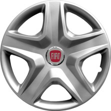 MYldrm Fiat Stilo 15 Inç Uyumlu Jant Kapağı Amblemli Gri 4'lü Takım 119