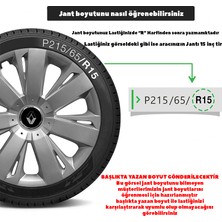 MYldrm Renault Clio V 15 Inç Jant Kapağı Amblemli Gri 4 Adet 1 Takım 114