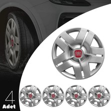 MYldrm Fiat Egea 14 Inç Jant Kapağı Amblemli Gri 4 Adet 1 Takım 103