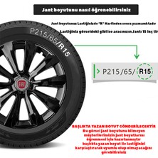MYldrm Fiat Egea 16 Inç Uyumlu Jant Kapağı Amblemli Piano Black 4'lü Takım 214