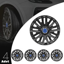 MYldrm Ford Fiesta Van 14 Inç Jant Kapağı Amblemli Piano Black 4 Adet 1 Takım 208
