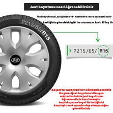 MYldrm Hyundai Matrix 15 Inç Jant Kapağı Amblemli Gri 4 Adet 1 Takım 141