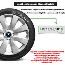 MYldrm Citroen C15 15 Inç Jant Kapağı Amblemli Gri 4'lü Set 110