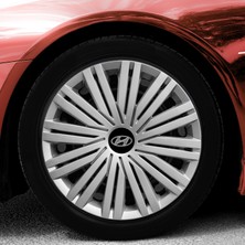 MYldrm Hyundai I20 15 Inç Uyumlu Jant Kapağı Amblemli Gri 4 Adet 1 Takım 126