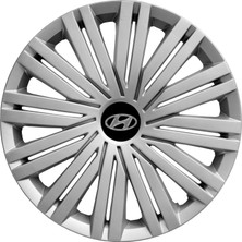 MYldrm Hyundai I20 15 Inç Uyumlu Jant Kapağı Amblemli Gri 4 Adet 1 Takım 126