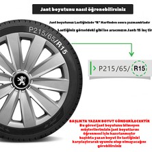 MYldrm Peugeot 407 16 Inç Uyumlu Jant Kapağı Amblemli Gri 4 Adet 1 Takım 132