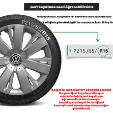 MYldrm Volkswagen Caddy 15 Inç Uyumlu Jant Kapağı Amblemli Gri 4 Adet 1 Takım 114