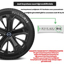 MYldrm Nissan Almera 15 Inç Uyumlu Jant Kapağı Amblemli Piano Black 4 Adet 1 Takım 215