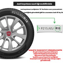 MYldrm Fiat Multipla 15 Inç Jant Kapağı Amblemli Gri 4'lü Set 101