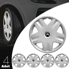 MYldrm Citroen Bx 14 Inç Jant Kapağı Amblemli Gri 4'lü Set 140