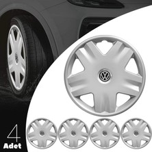 MYldrm Volkswagen Polo 14 Inç Jant Kapağı Amblemli Gri 4'lü Set 140