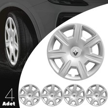 MYldrm Renault Laguna 15 Inç Jant Kapağı Amblemli Gri 4'lü Set 142