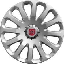 MYldrm Fiat Panda 15 Inç Jant Kapağı Amblemli Gri 4'lü Set 121