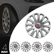 MYldrm Fiat Panda 15 Inç Jant Kapağı Amblemli Gri 4'lü Set 121