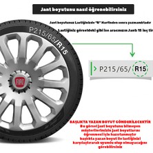 MYldrm Fiat Panda 15 Inç Jant Kapağı Amblemli Gri 4'lü Set 121
